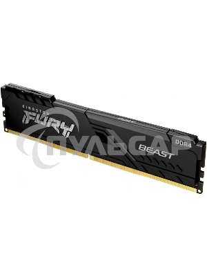 Оперативная память Kingston Fury Beast, DDR4, 16Gb (1x16Gb), 3200MHz, CL16, DIMM, с радиатором, черный
