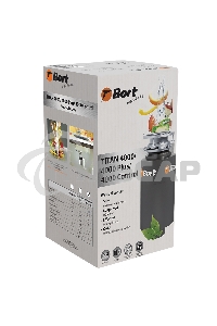 Измельчитель пищевых отходов Bort TITAN 4000 (Control) Мощность л.с. 0,75 ; 560 Вт; 4,2 кг/мин; 3200 об/мин; 1400 мл; Металл ;набор аксессуаров 5 шт [93410242]