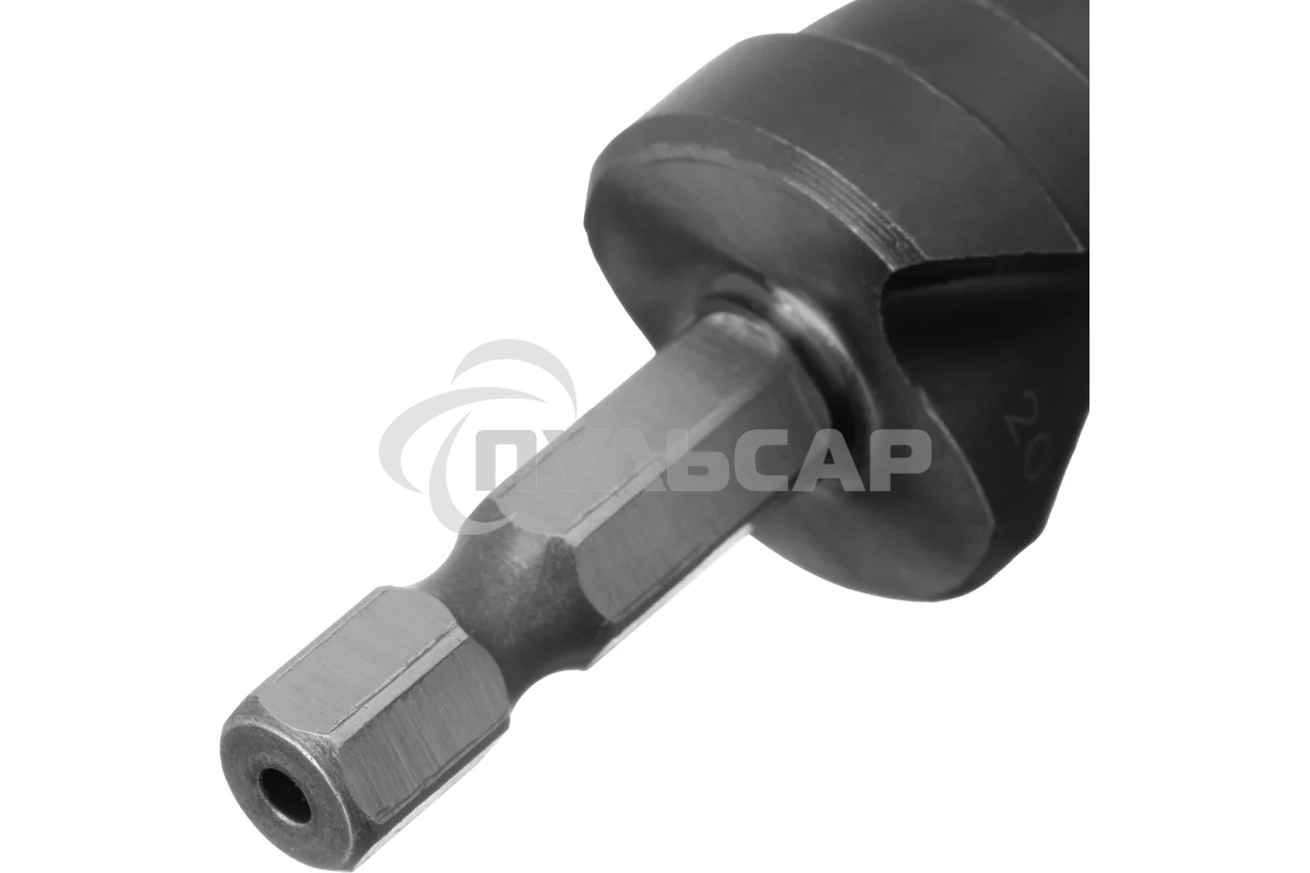 Сверло ступенчатое Denzel 4-6-8-10-12-14-16-18-20 мм, Р6М5, 6-гр. хвостовик 723603