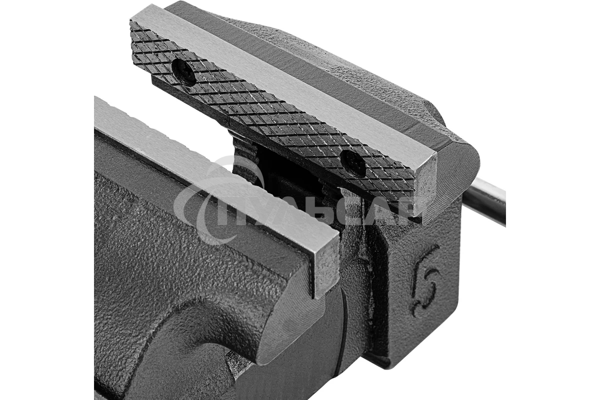 Тиски слесарные Denzel BVH-125, 125 мм, поворотные, стальная направляющая, с наковальней