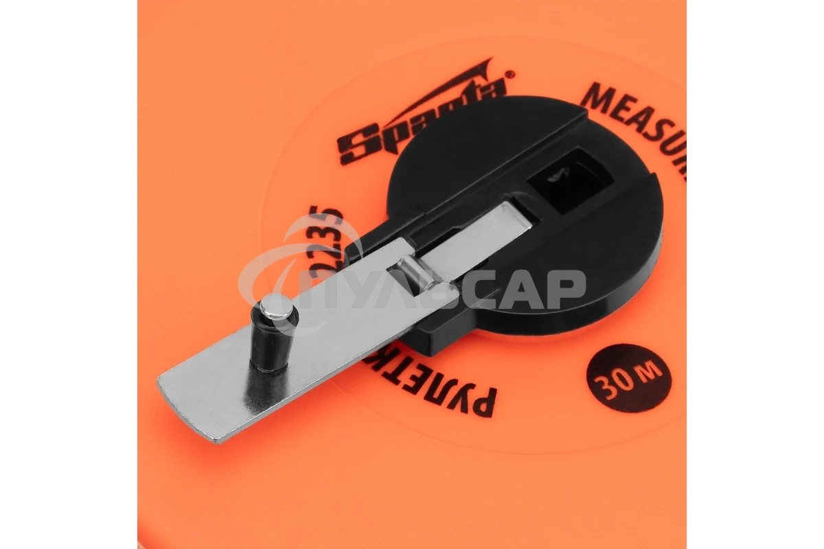 Рулетка геодезическая, 30 м х 12,5 мм, лента ПВХ, закрытый круглый корпус Sparta