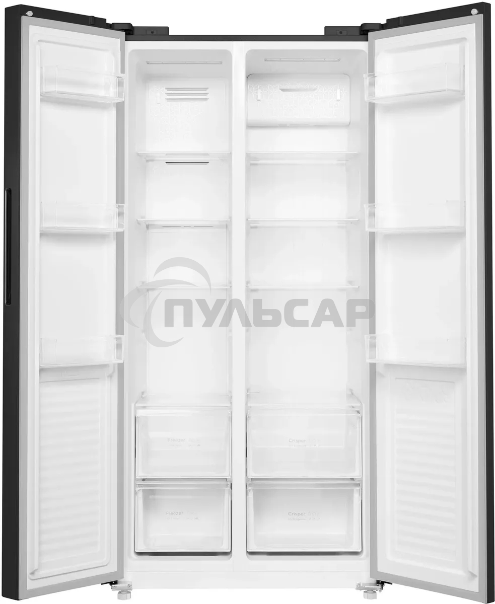 Холодильник Maunfeld MFF177NFBE черный, двухкамерный 263/170л морозилка сбоку, No Frost, Side by Side