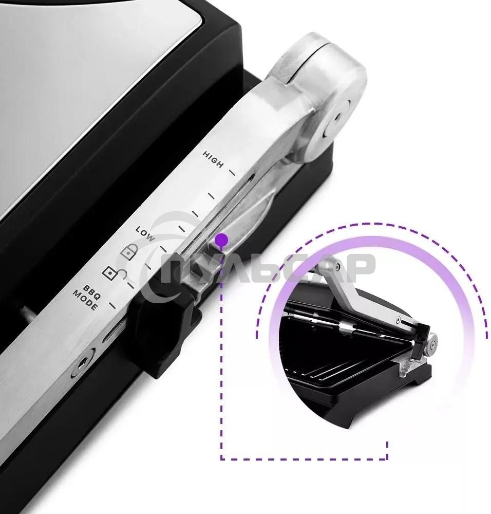 Электрогриль Kitfort КТ-1636 1800Вт серебристый