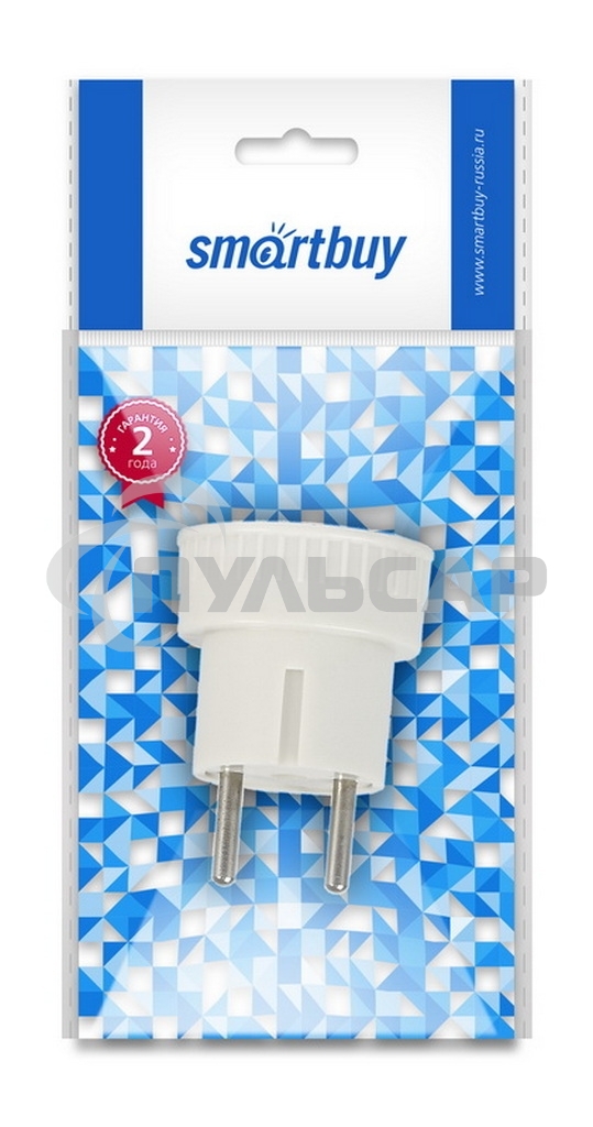 Адаптер переходник без заземления Smartbuy (SBE-06-S05-w) белый 6А 250В