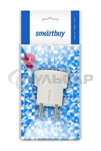 Адаптер переходник без заземления Smartbuy (SBE-06-S05-w) белый 6А 250В