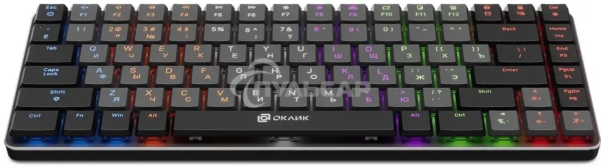 Клавиатура проводная Oklick K615X (1934413), USB, серый + серебристый