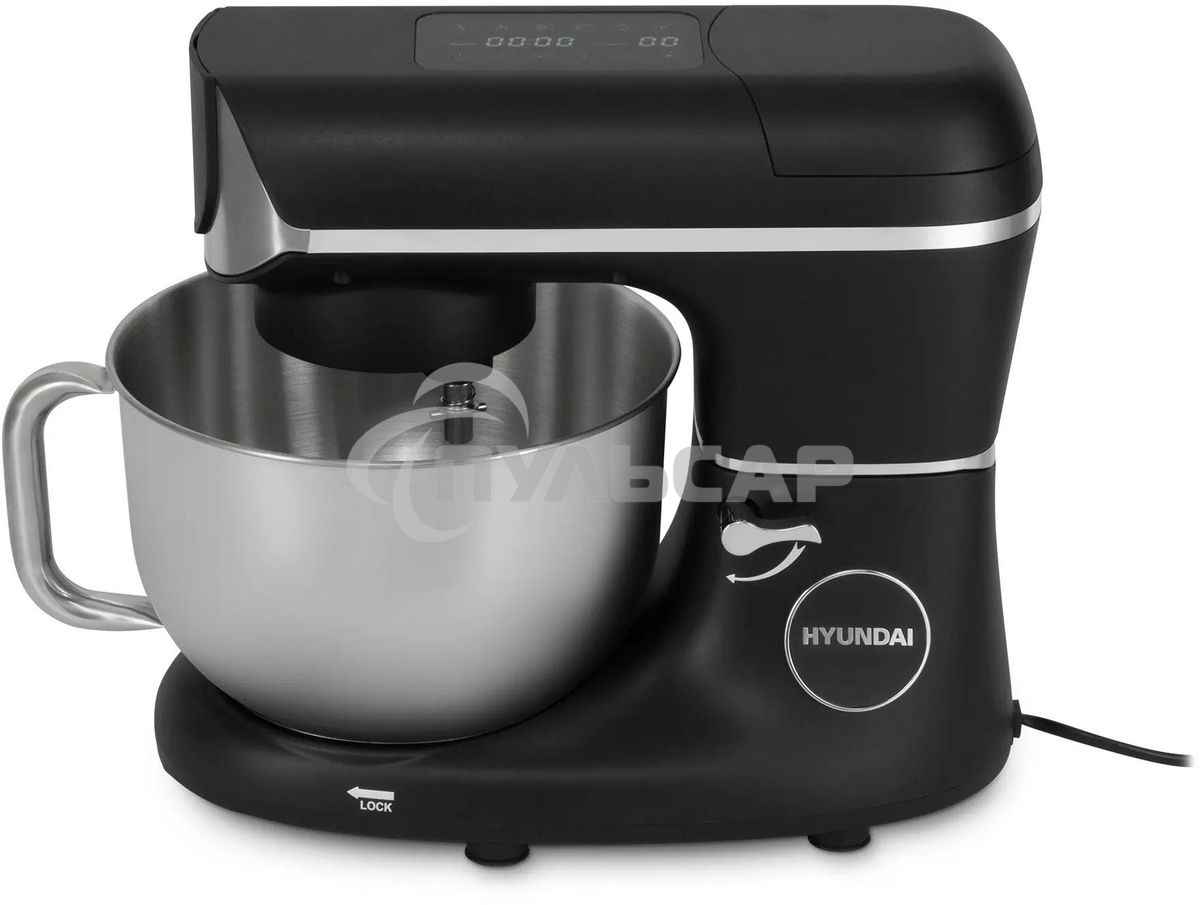 Кухонная машина Hyundai HYM-S8591 планетар.вращ. 1500Вт черный/серебристый