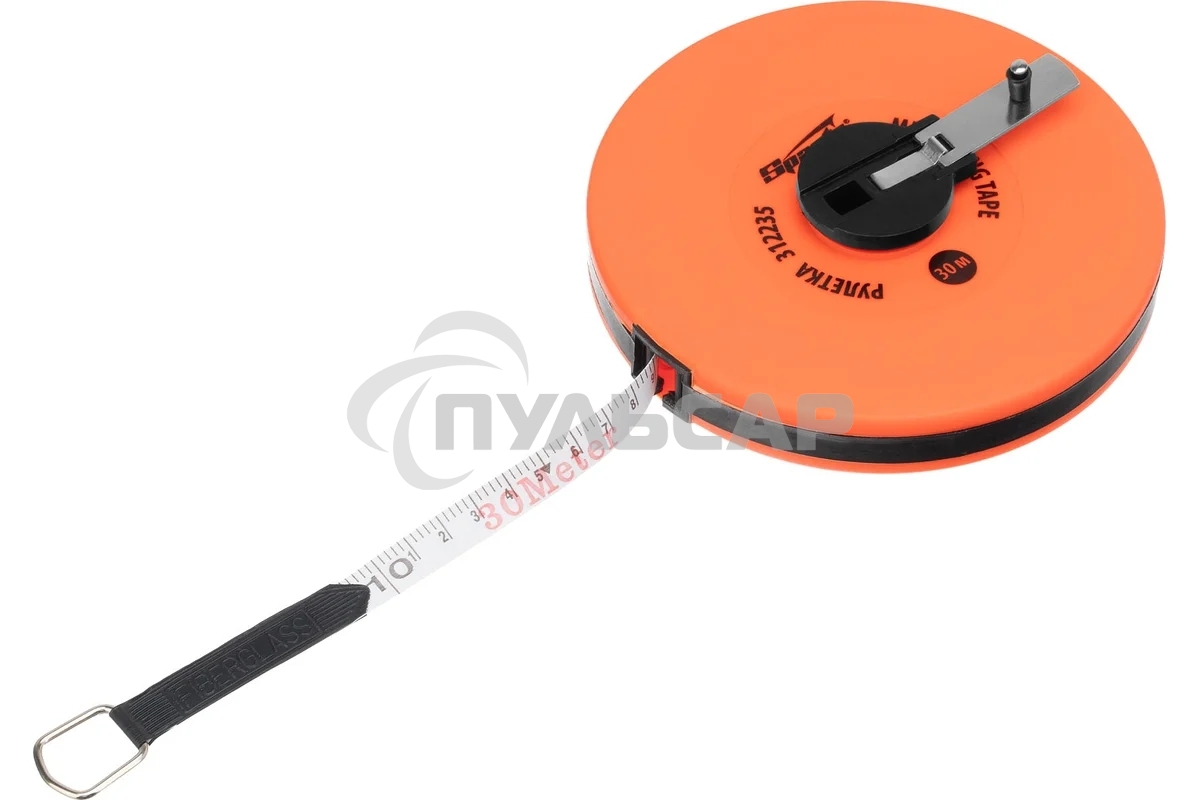 Рулетка геодезическая, 30 м х 12,5 мм, лента ПВХ, закрытый круглый корпус Sparta