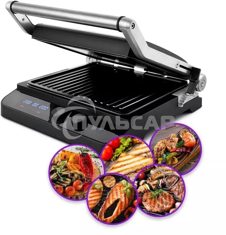 Электрогриль Kitfort КТ-1636 1800Вт серебристый