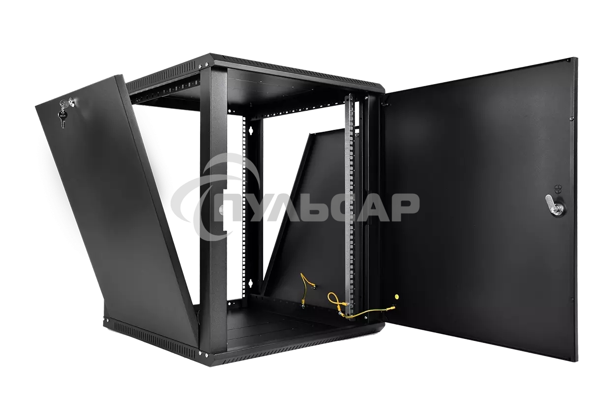Шкаф телекоммуникационный настенный разборный ЦМО ЭКОНОМ 15U (600 650) дверь металл, черный