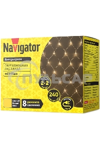 Гирлянда Navigator NGF-N01-240WW-12-2x2m-230-TR-IP20