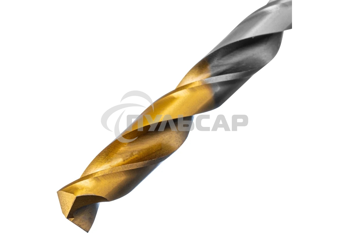 Сверло спиральное по металлу Denzel 8 x 117мм, Р6М5, Golden Tip