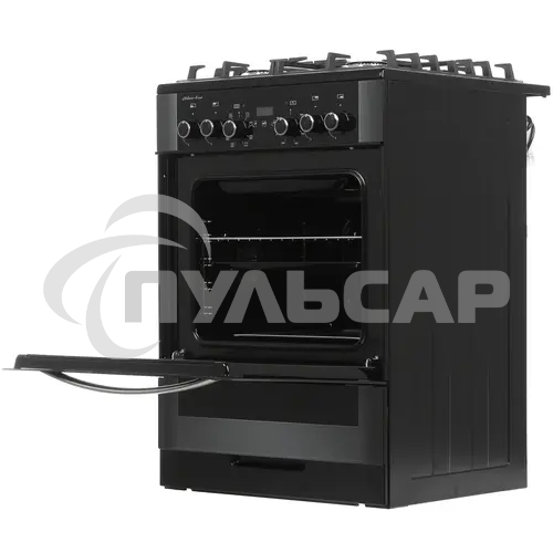 Плита комбинированная Gefest ПГЭ 6502-03 0044 черный, конфорок 4 газовых, духовка 55 л, 60 см x 85 см x 60 см