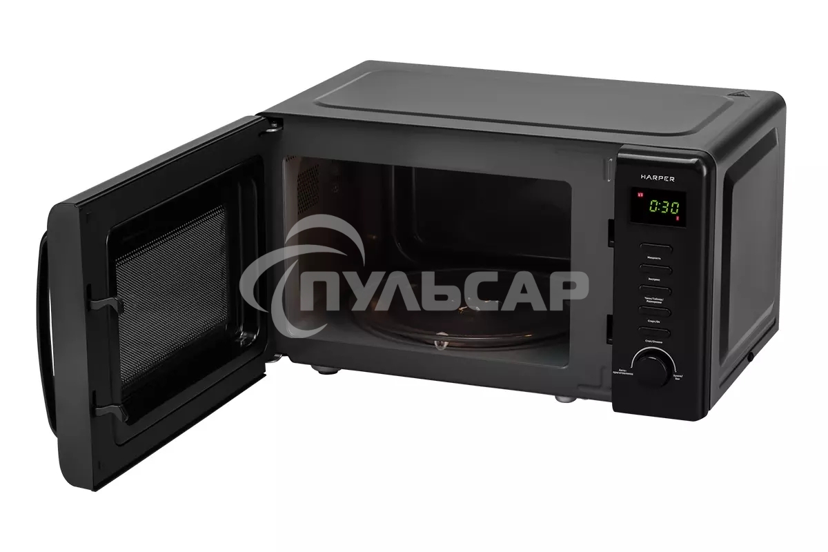 Микроволновая печь Harper HMW-20ST02 черный, 20 л, 700 Вт, переключатели - поворотный механизм/кнопки