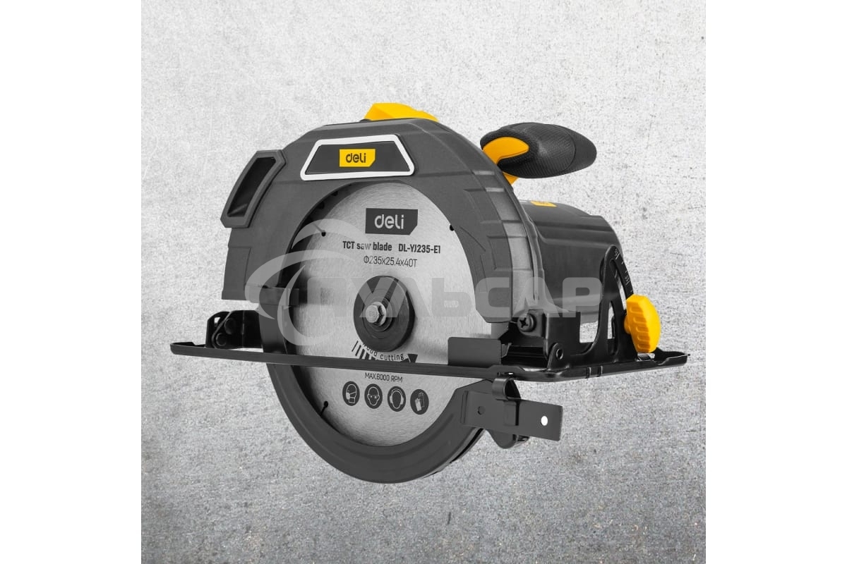 Циркулярная пила Deli DL-YJ235-E1 (2200Вт, 4200об/мин, диаметр диска 235мм)
