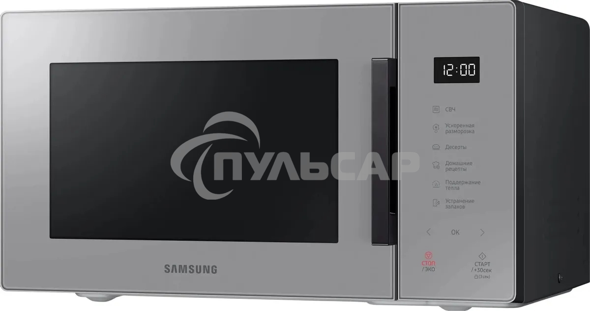 Микроволновая печь Samsung MS23T5018AG/BW серый, 23 л, 800 Вт, переключатели - сенсор