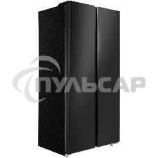 Холодильник Maunfeld MFF177NFBE черный, двухкамерный 263/170л морозилка сбоку, No Frost, Side by Side