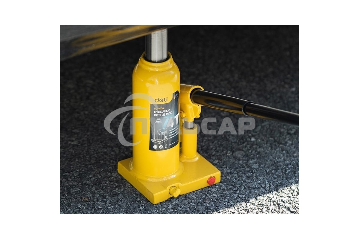 Домкрат бутылочный гидравлический Deli DQ71004 макс.грузоподъемность 4 т
