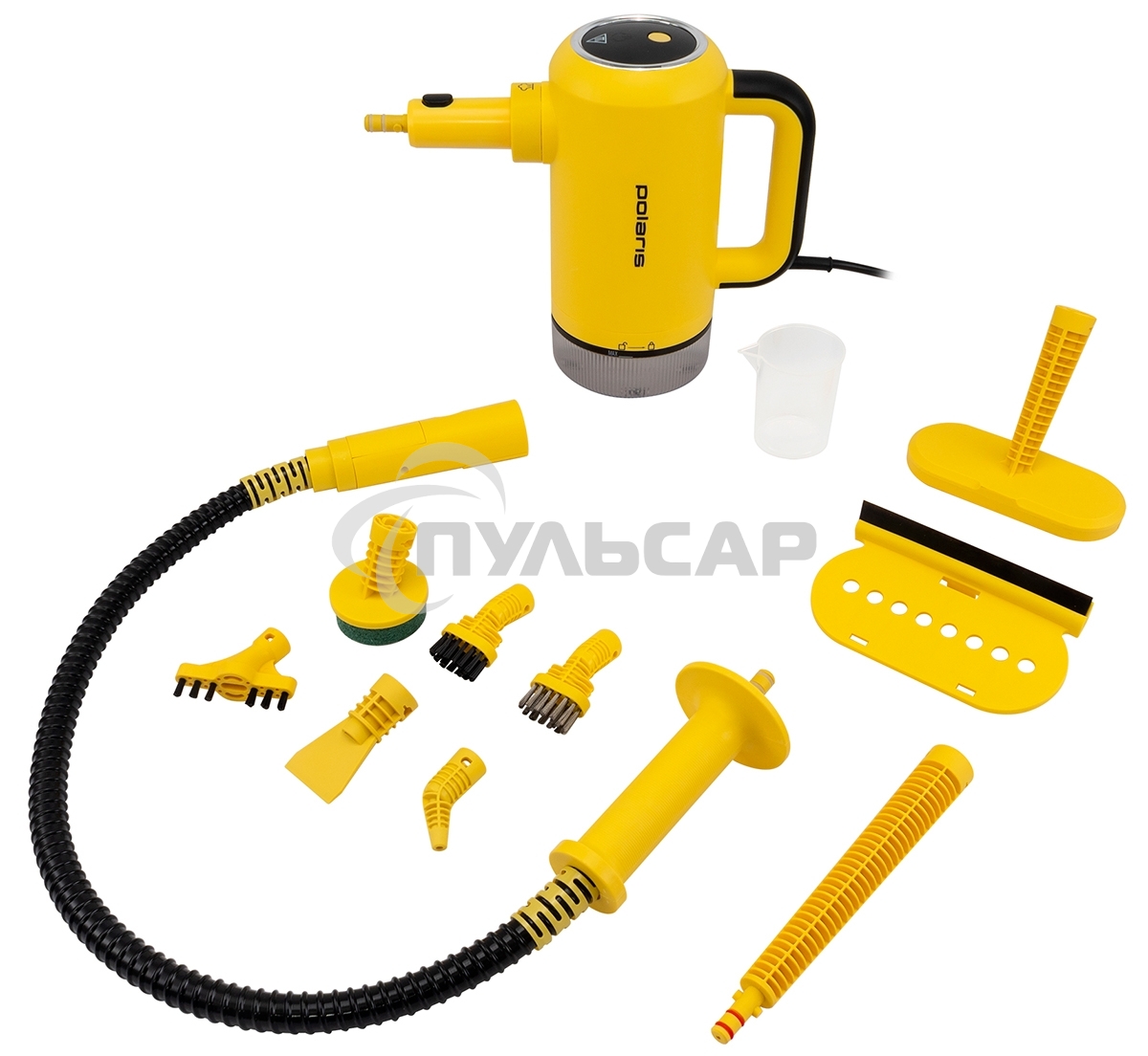 Пароочиститель Polaris PSC-1712С черно/желтый, 1700 ВТ, 360 мл