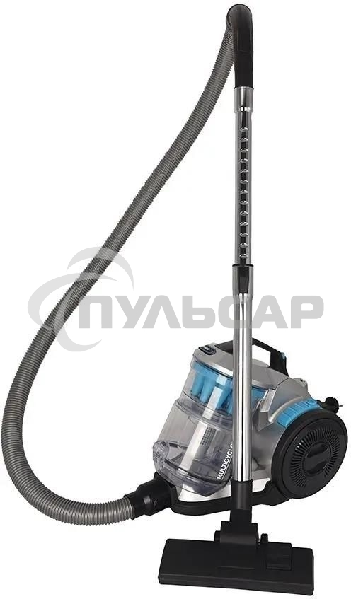 Пылесос Hyundai HYV-C2955 серебристый/синий, 380/2400 Вт, уборка сухая, пылесборник контейнер 3.5 л