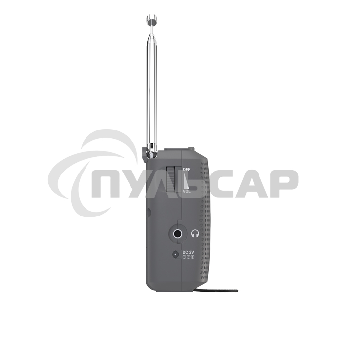 Радиоприемник Maxvi PR-03 grey (AM\FM, аналоговый тюнер, 2 х АА)