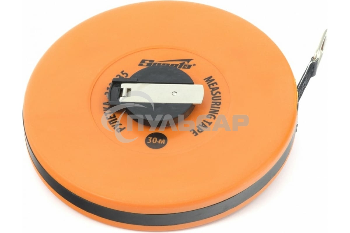 Рулетка геодезическая, 30 м х 12,5 мм, лента ПВХ, закрытый круглый корпус Sparta