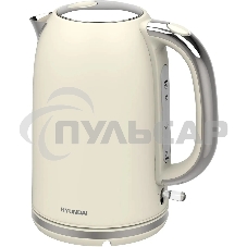 Чайник электрический Hyundai HYK-S9900 1.7л. 2200Вт молочный/серебристый корпус: металл