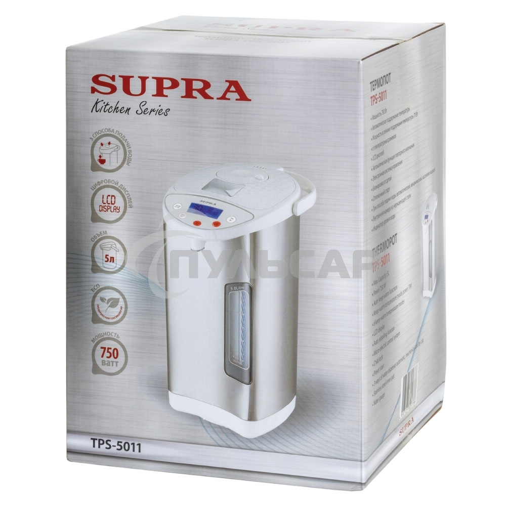 Термопот SUPRA TPS-5011 5л. 750Вт серебристый/белый