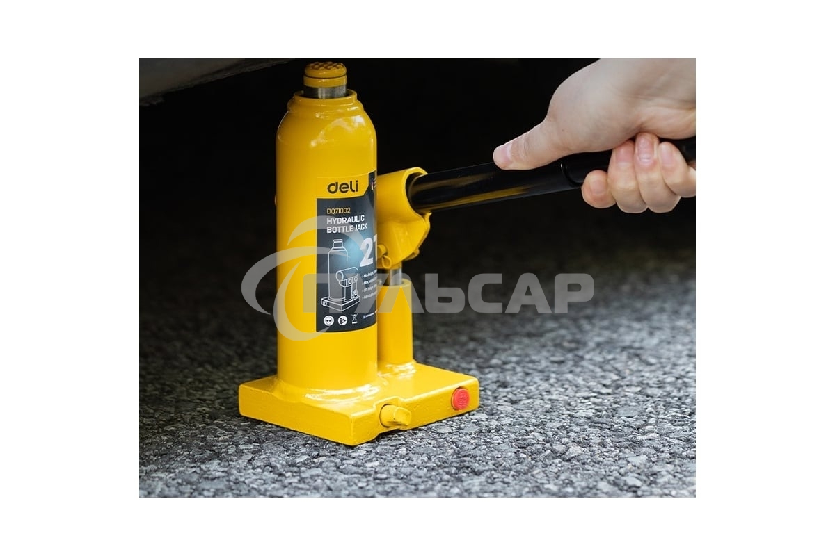 Домкрат бутылочный гидравлический Deli DQ71004 макс.грузоподъемность 4 т