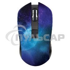 Мышь беспроводная Qumo Office M27 Universe синий, 1600 dpi, радиоканал, USB, кнопки - 4