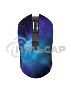 Мышь беспроводная Qumo Office M27 Universe синий, 1600 dpi, радиоканал, USB, кнопки - 4