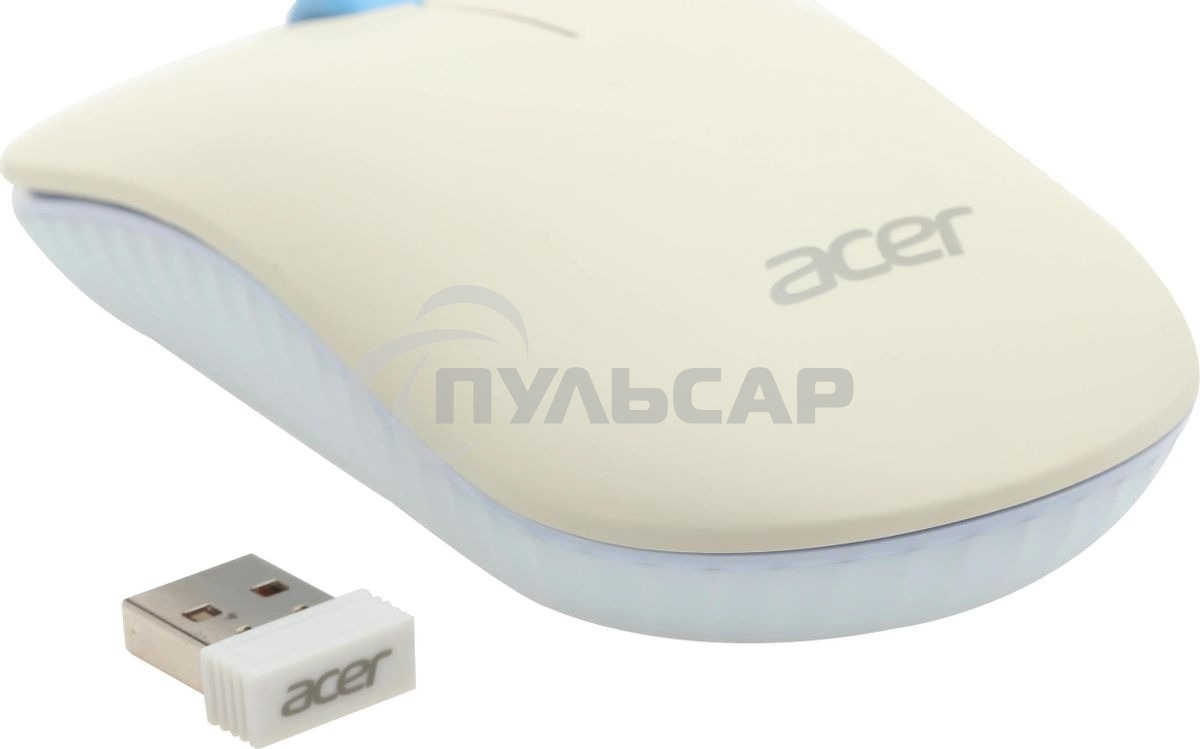 Комплект клавиатура + мышь Acer OCC205 беспроводной USB, 1200 dpi, белый/голубой