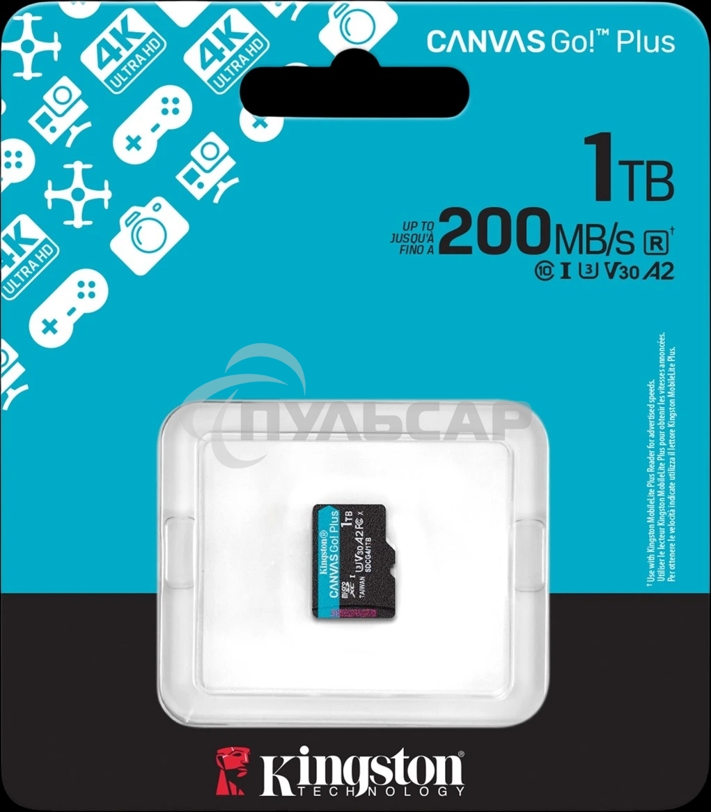 Флеш карта microSDXC 1Tb Kingston SDCG4/1TbSP Canvas Go! Plus w/o adapter