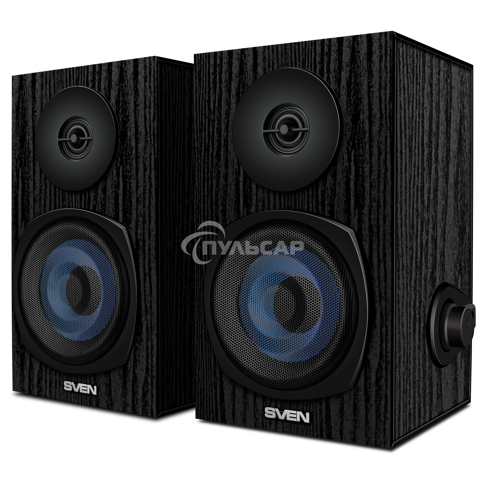 Акустическая система 2.0 SVEN SPS-576 черные (2x4W, Bluetooth, дерево)
