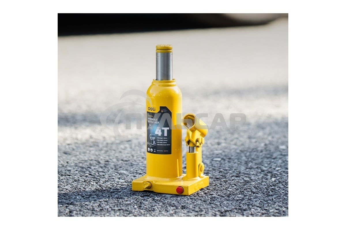Домкрат бутылочный гидравлический Deli DQ71004 макс.грузоподъемность 4 т