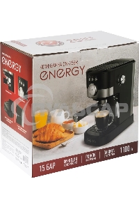Кофеварка рожковая ENERGY EN-256R (108169) черный, исп. кофе - молотый, 1,2 л, 1100 Вт, 15 бар