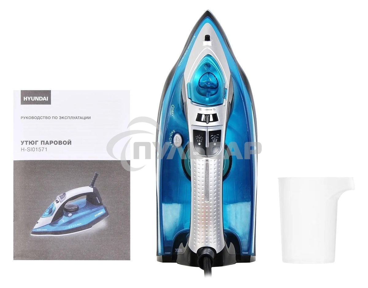 Утюг Hyundai H-SI01336 2800Вт черный/голубой