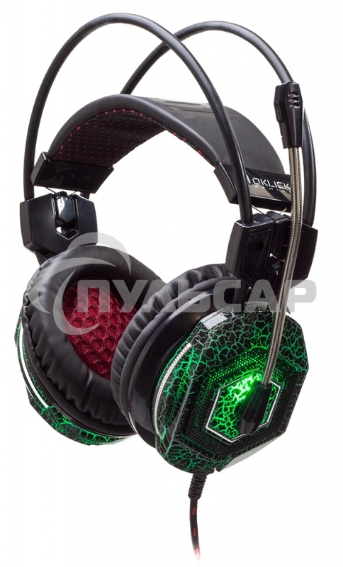 Наушники с микрофоном Oklick HS-L500G черный 2.2м мониторы оголовье