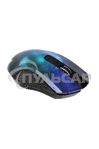 Мышь беспроводная Qumo Office M27 Universe синий, 1600 dpi, радиоканал, USB, кнопки - 4