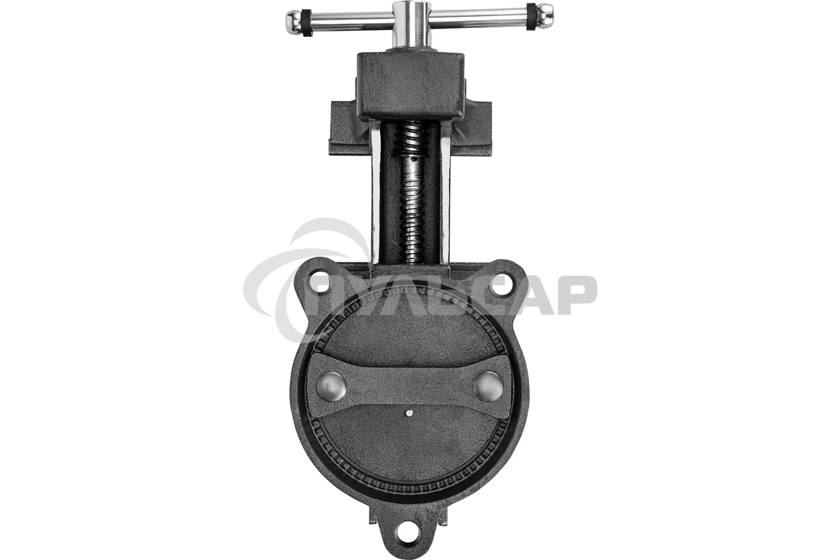 Тиски слесарные Denzel BVH-125, 125 мм, поворотные, стальная направляющая, с наковальней