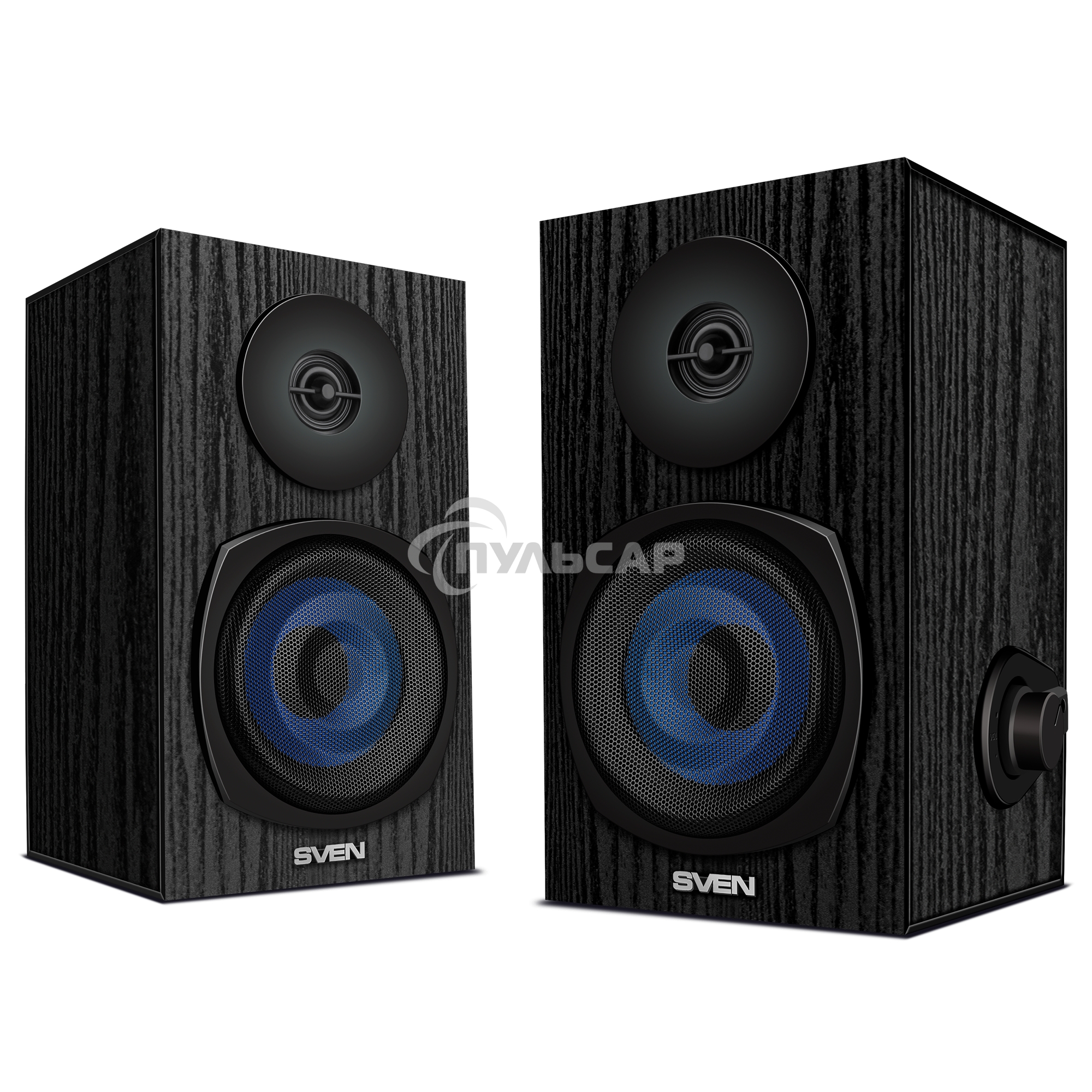 Акустическая система 2.0 SVEN SPS-576 черные (2x4W, Bluetooth, дерево)