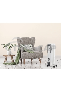 Обогреватель масляный Ballu CUBE BOH/CB-05W (5 секций), белый, 1000 Вт, 15 м2, механический термостат