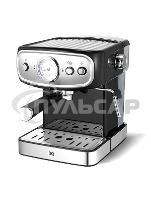 Кофеварка рожковая BQ CM1006 черный-стальной, исп. кофе - молотый, 1,5 л, 850 Вт, 15 бар