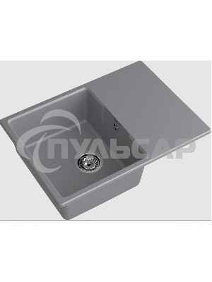 Мойка GranFest Urban 668L темно-серый 1-чаша+крыло 680*490мм, монтаж: врезной, материал: кварц