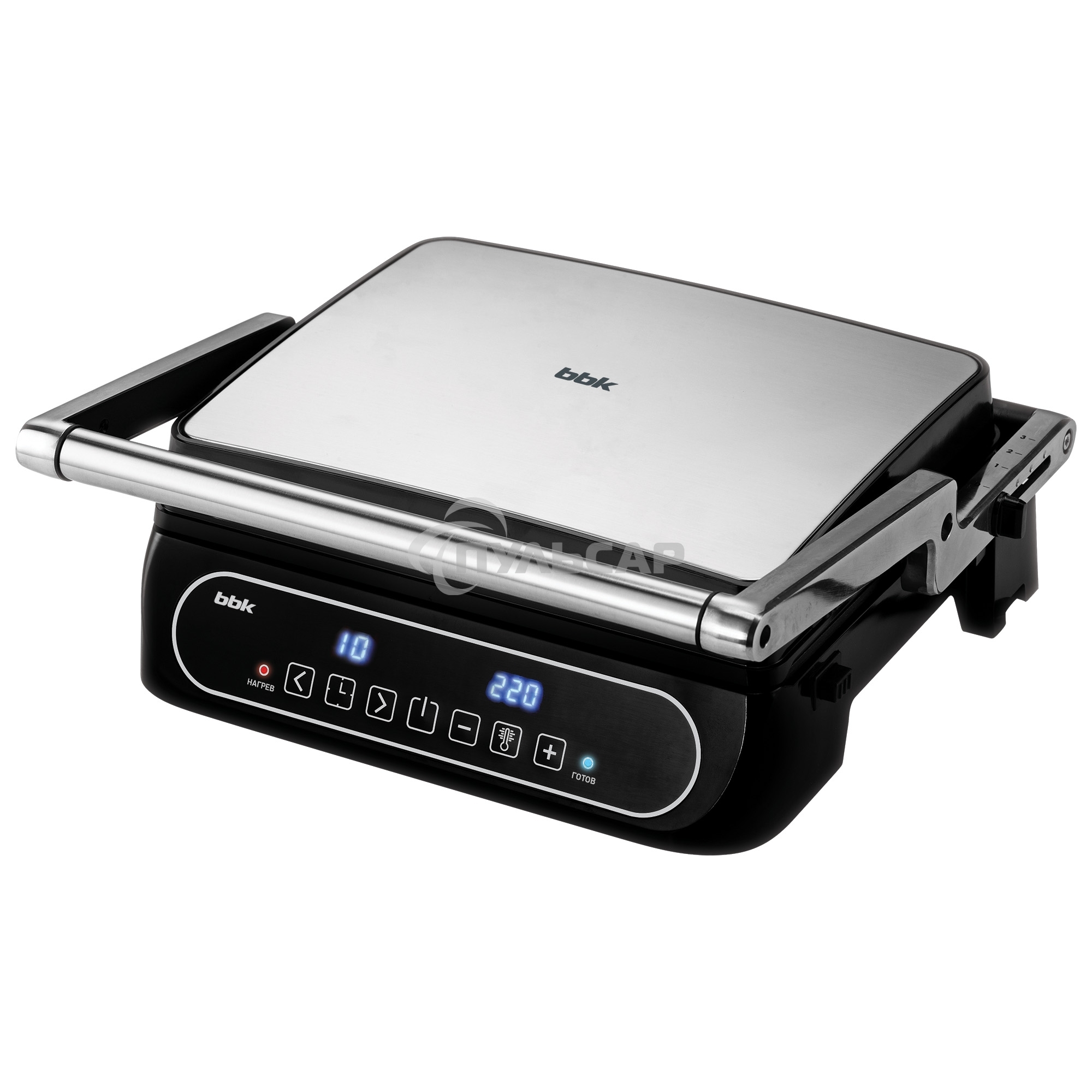 Гриль электрический BBK BEG3001 2000 Вт, черный/металлик