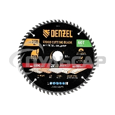 Пильный диск по дереву Denzel ф250 х 32 мм, 60 зубьев 733617