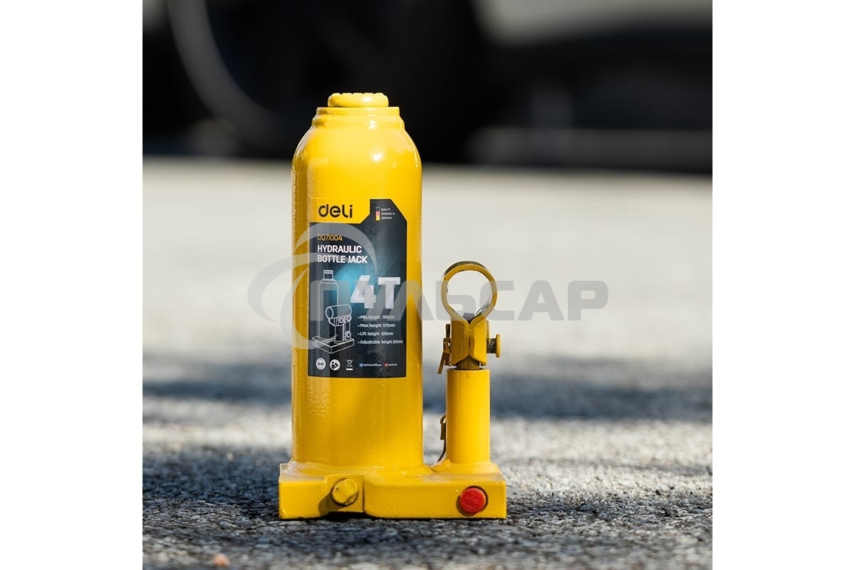 Домкрат бутылочный гидравлический Deli DQ71004 макс.грузоподъемность 4 т