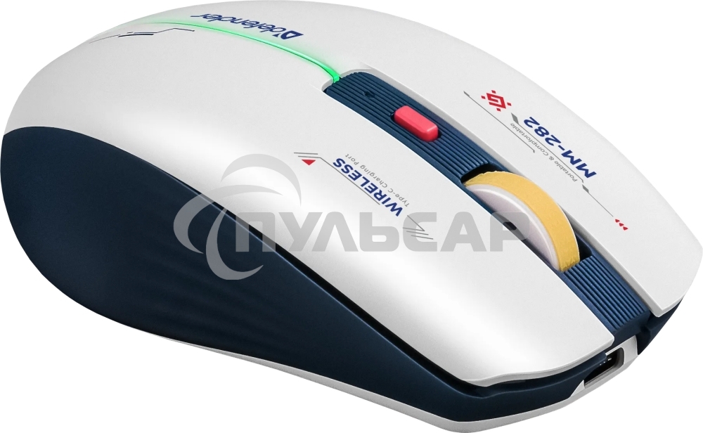 Мышь беспроводная Defender Dila MM-282 белый/синий, 1800 dpi, радиоканал, USB, кнопки - 6