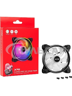Вентилятор для корпуса ADATA XPG HURRICANE 120 PWM ARGb черный, 120 мм, пластик, 2000 об/мин, 18.17 дБ, 4 pin