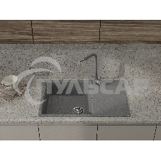 Мойка GranFest Urban 678L темно-серый, 1-чаша+крыло 780*490мм, монтаж: врезной, материал: кварц